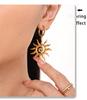 18k Gold-Plated Titanium Spiral Sun Pendant Necklace & Earrings Set