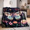 1pc Butterfly Flowers Lightweight Flannel Blanket, Comfortable and Warm Blanket, for Office and Camping Sofa Bed, Livingroom135