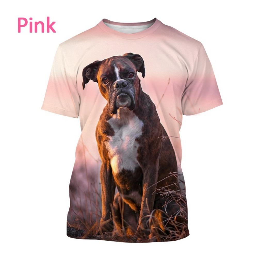 Hot-selling Men's Bulldog 3D T-shirt, Cute Animal Puppy T-shirt, Personalized Casual Printed Short-sleeve Top.