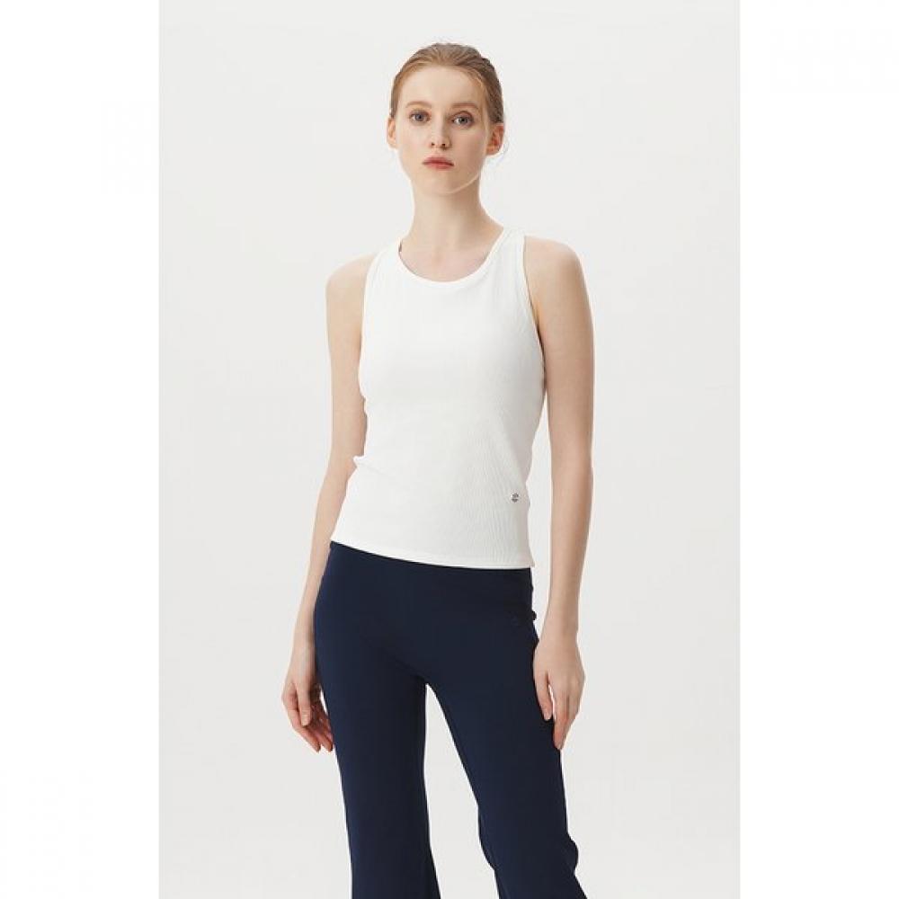 Huit Ribbed Back Crosshole Tank Top Htwlt4k01t IV (IVORY)/XS