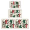 Christmas Kitchen Anti-slip Mat Carpet Flannel Doormat Two-piece Set