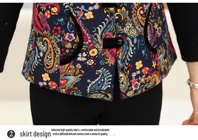 Warm Autumn/Winter Cotton Vest for Women Aged 60-80 - Grandma Style