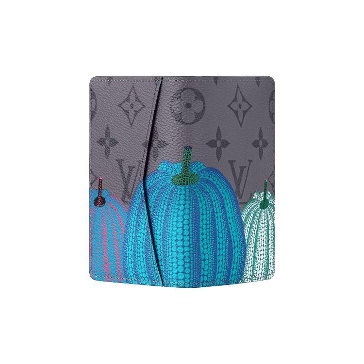 Louis Vuitton X Yayoi Kusama Pocket Organizer Colorful Pumpkin Monogram Coated Canvas Wallet Men Wallet Gray M81969