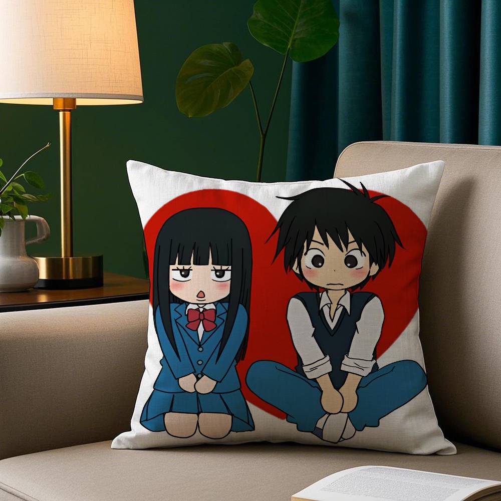 Paar K-Kimi ni Todoke Kissenbezug Plüschstoff Weicher Kissenbezug Beidseitiger Druck Sofakissenbezug Überwurf
