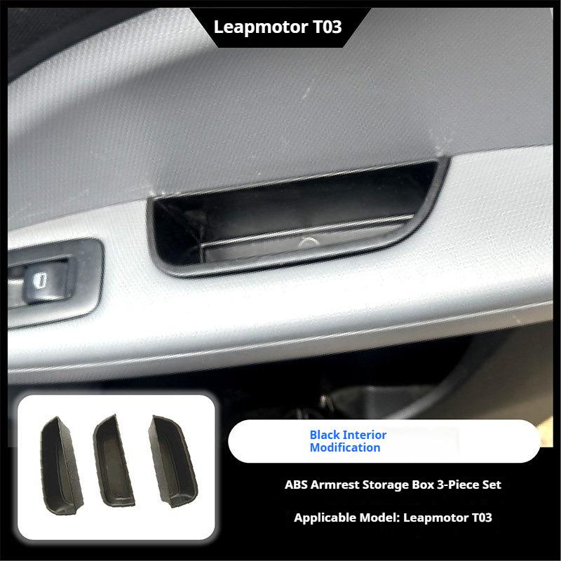 Fit For Leapmotor T03 Car Door Armrest Storage Box Silicone Organizer Car Interior Decoration Convenient Stowing