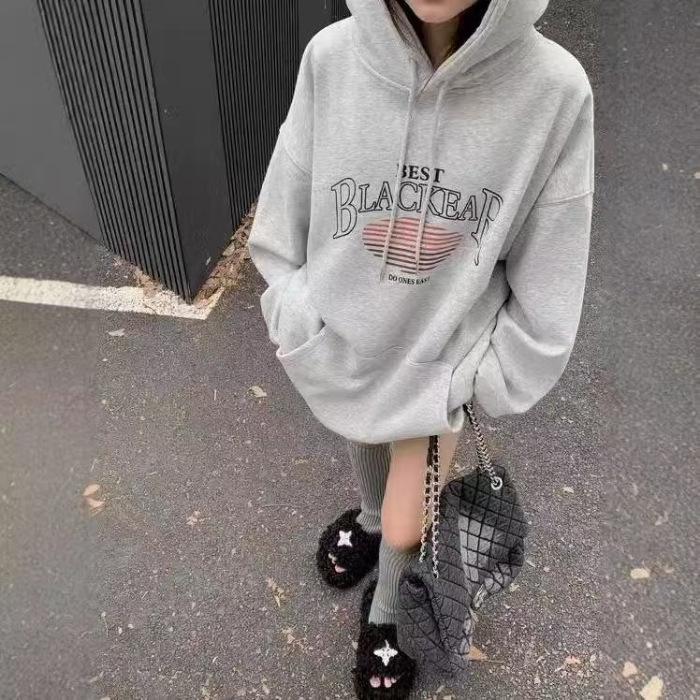 Stil Nou Toamnă/Iarnă Fleece Subțire Larg Confortabil Trendy Hanorac cu Glugă Palton de Damă