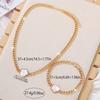 1 Set Mehrfarbige Glücksklee Kette Zirkon Set, Klassisch & Modisch Für Damen, Geeignet Für Party, Dating, Arbeit, Feiertagsbekleidung