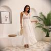 Sexy Bohemian Summer Lace Cotton Slip Dress For Vacation