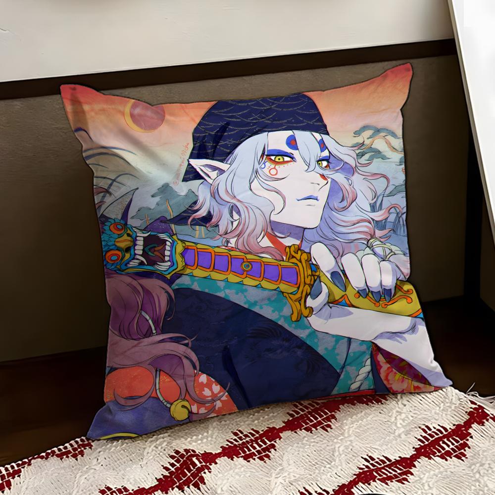 MMononoke Anime Cushion Cover Reversible Soft Durable Pillow Cover Home  Car MultiScene Use for Daily Comfort