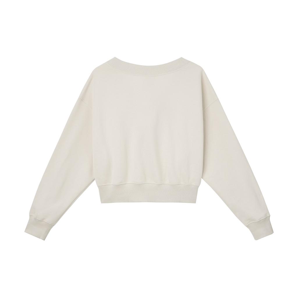 Nike Sportovní oblečení Phoenix Krátká mikina s výstřihem do V Dámské topy Béžová FN3652-104