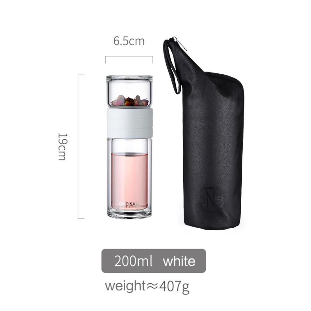 

Oneisall Tea Water Bottle Travel Drinkware Portable Double Wall Glass Tea Infuser Tumbler Stainless Steel Filters The Tea Filter 200ml
