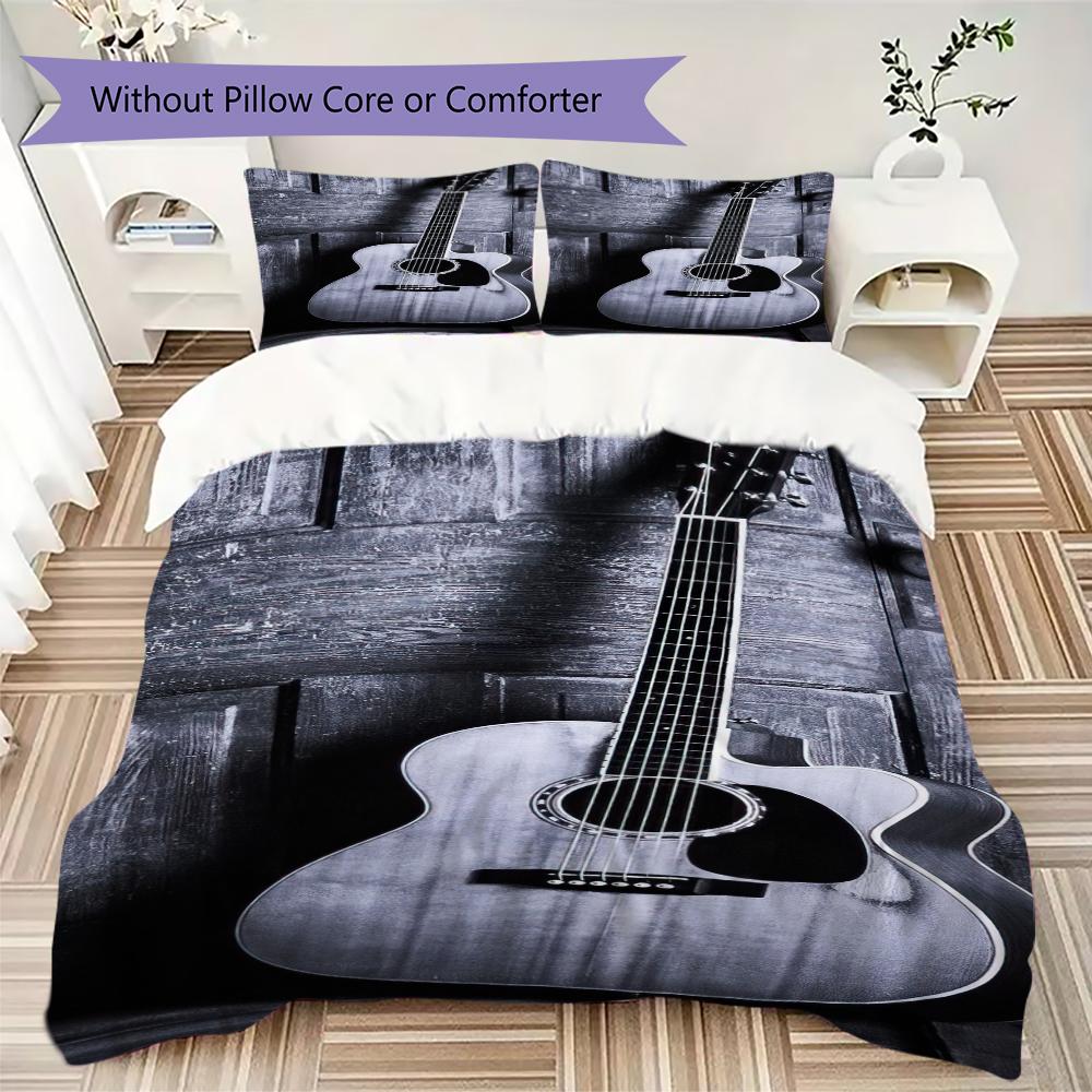

1PC Musical elements Bedding Quilt Set Quilt Cover Pillowcase Home Decoration Birthday Gift (1 * duvet cover + 2 * pillowcase, without core)A15 135x200cm