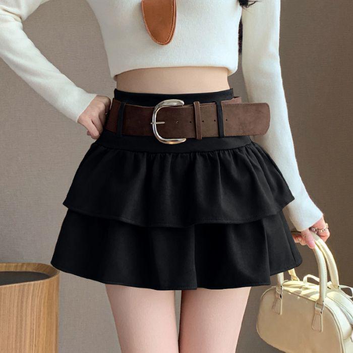 2025 Autumn/Winter High-Waist Suede Plush Ballet Style Skirt S