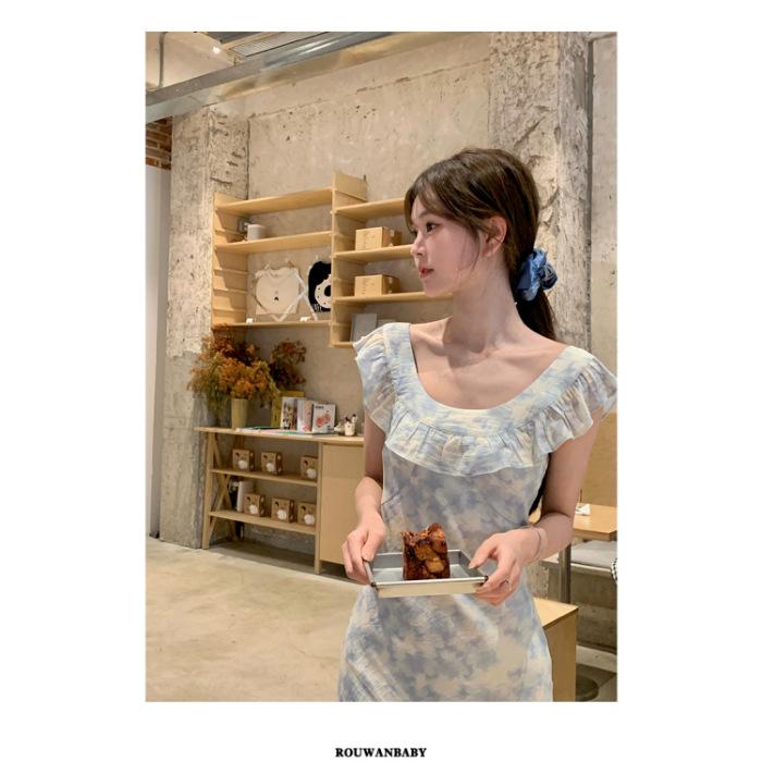 Garden summer smudge romantic dress 2026 new temperament French long dress waist floral suspender skirt women s clothing S