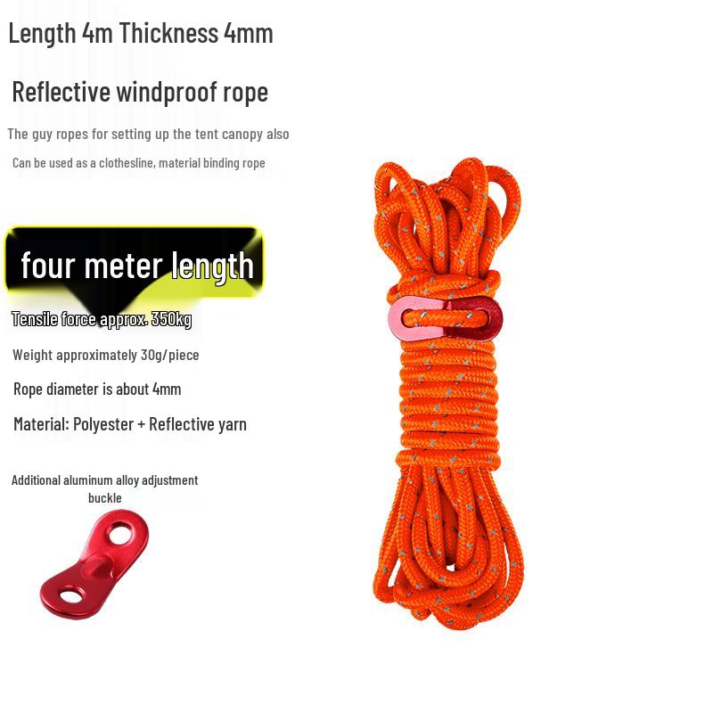 Reflective Wind Rope for Camping Tents - 4mm & 6mm Guy Rope
