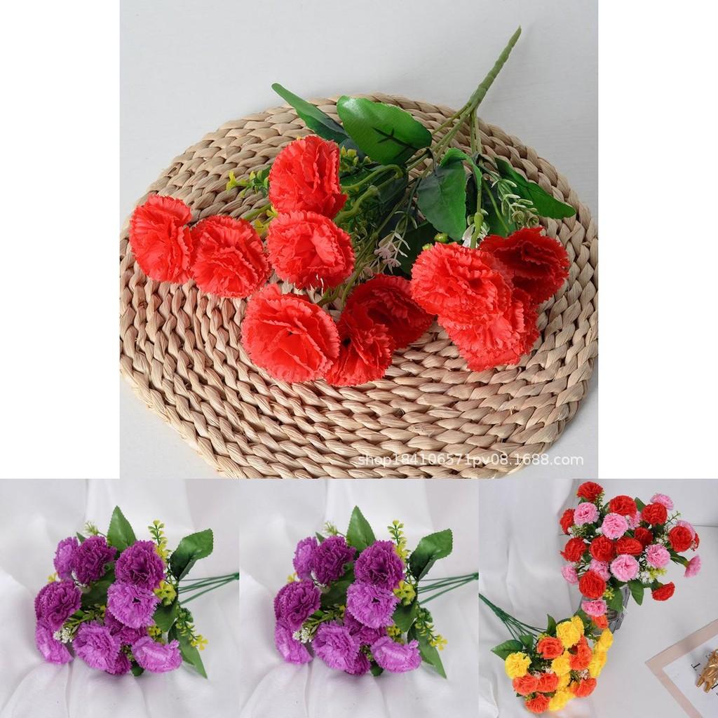Artificial Carnation Bouquet With Silk Fabric For Home Decor And Photography Props