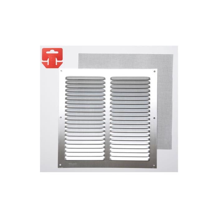 Gitter med insektnett Aluminium 0.6 Naturfarge 250x250mm (G)