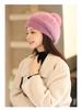 Women's Double-Layer Warm Rabbit Hair Knit Hat with Ear Protection - Japanese Style for Autumn & Winter