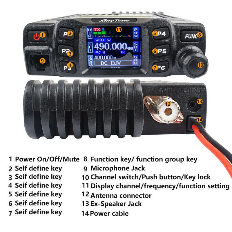 Anytone AT-778UVII GMRS VOX Dual Band 136-174MHz&400-490MHz 25Watt 200Channels 2m 70cm Amateur Analog Mobile Radio Color Screen