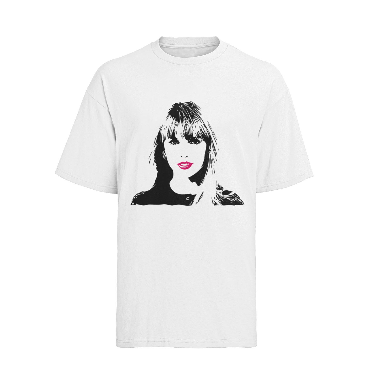 Bio Baumwolle Damen T-Shirt Mens Womens Tees Top Oversize Swiftie for Fans Musik Pop Konzert Swift M