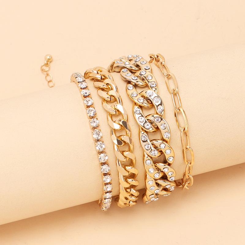 European & American Hip-Hop Choker Bracelet: Multi-Layer Metal Chain with Unique Design