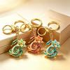 Vintage Jade Orchid Spirit Snake Light Luxury Keychain Pendant Elegant Snake Pendant Necklace For Girlfriend Jewelry Gift