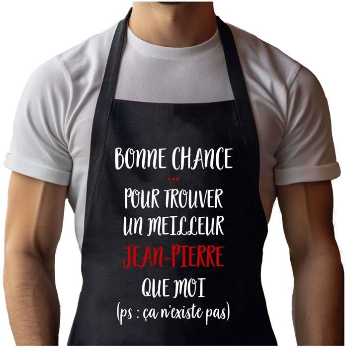 Tablier de cuisine - Jean-Philippe - Noir - Impression bretonne - Coton résistant