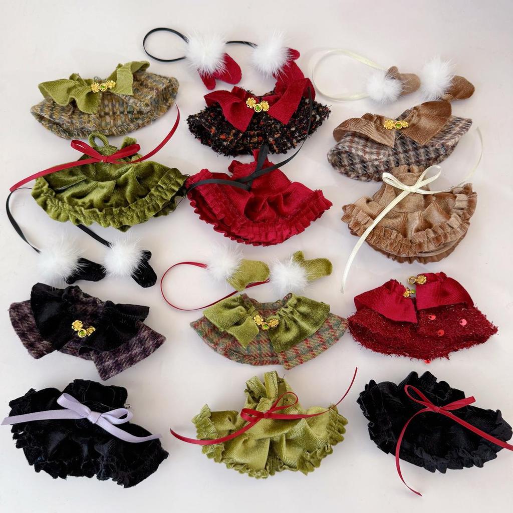 KT Fashion Long-Leg Doll Clothes: Plaid Cape & Retro Button British Style Set