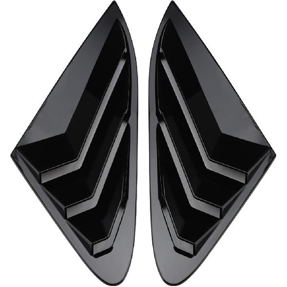 Rear Side Window Louvers Compatible For    2024 2025 2026 Kia K5 Accesories Sport Style Air Vent Cover (Glossy Black)