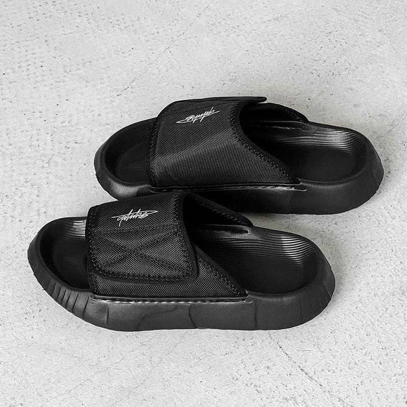 

Летний новый нишевый дизайн уличные пляжные туфли мужские с открытым носком наступающие на говно сандалии повседневные универсальные толстая подошва шлепки на одной перемычке 38