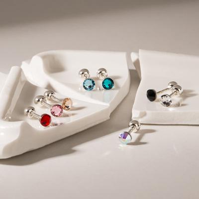 JEWNEL (1+1)Silver925 Cut Color Cubic Piercing (8 Colors)
