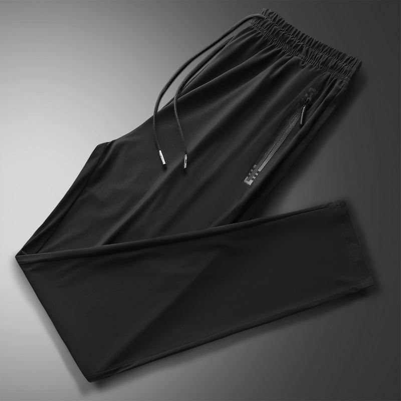 Calças Casuais de Verão Leves de Seda Gelo Masculinas S-6XL – Elásticas, Grandes, Ajuste Solto