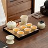 Chinese-style tea set, tea tray, golden silk ancient rhyme set, Ru kiln tea cup, enterprise employee benefits, gift box for customers