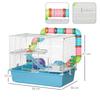 3-level Hamster/rat/rodent Cage with Tunnel, Water Bottle, Wheel, Small House, and Ladders. Dimensions: 59L X 36W X 47H Cm