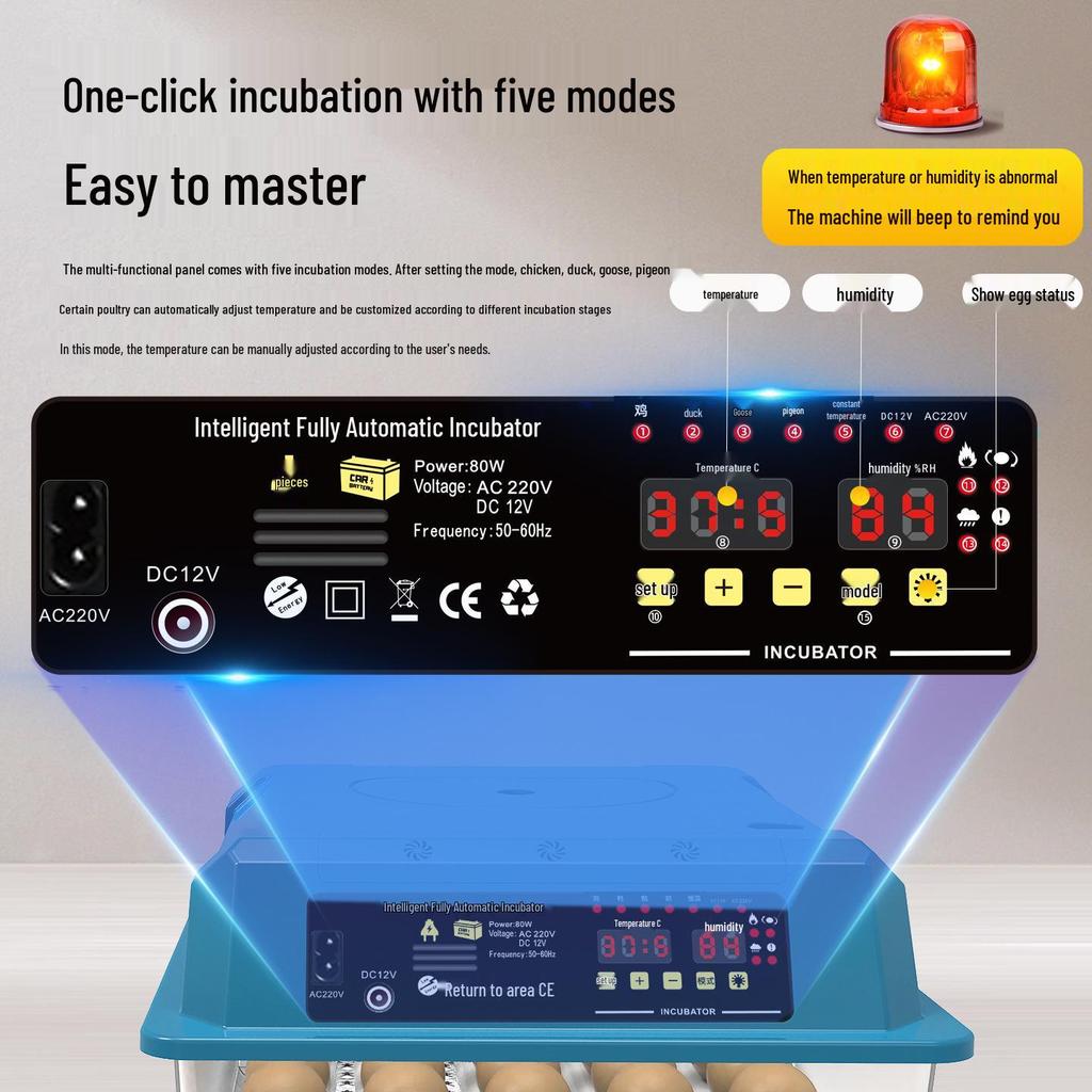 Fully Automatic Household Mini Egg Incubator with Smart Egg Turner