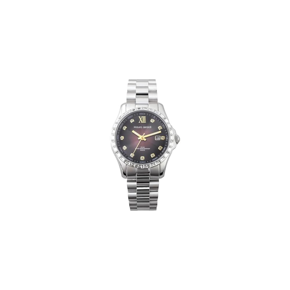 Mauro Gerardi Solar Men s Watch 10 ATM Water Resistant Stainless Steel Bucket Crystal Bezel