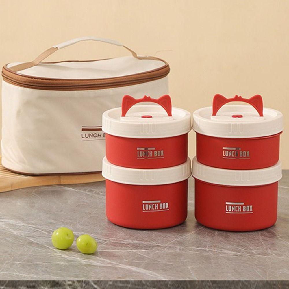 Round Heat Preservation Lunch Box Large Capacity Fresh-keeping Box Practical Food Container  Office