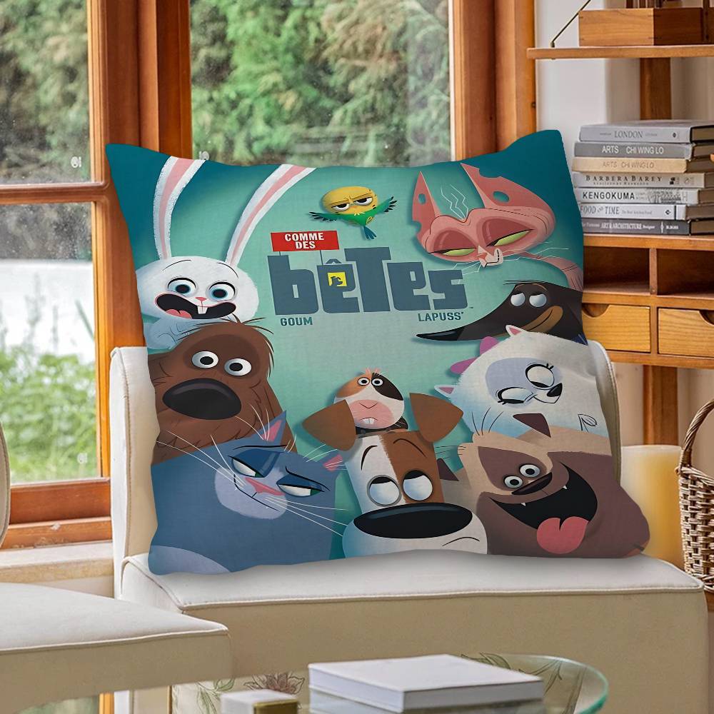 T-The S-Secret L-Life O-Of Pets Pillow Gifts Home Office Furnishings Bedroom Sofa Car Cushion Cover case 45x45cm