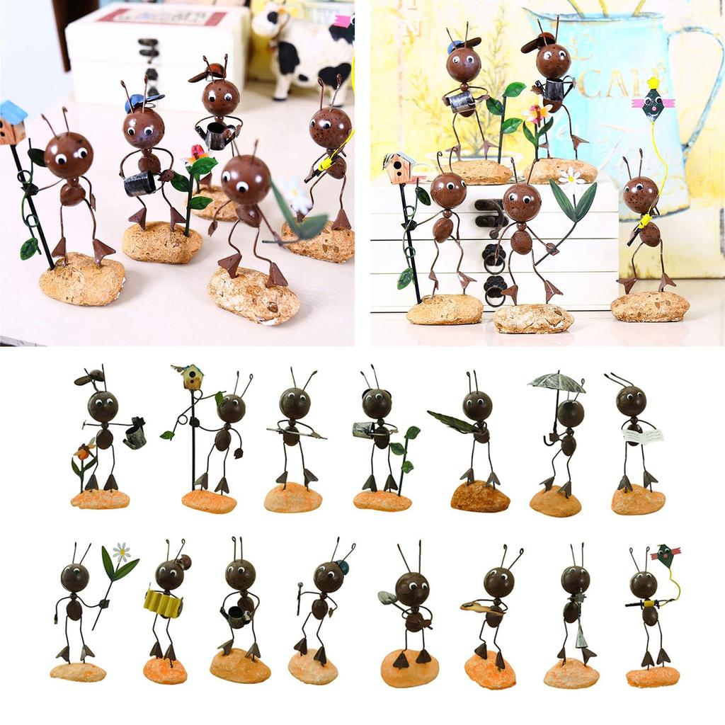 Creative Cartoon Ant Figurine Ornament Sculpture Crafts Model Home Bedroom Living Room Office Desktop Decoratio