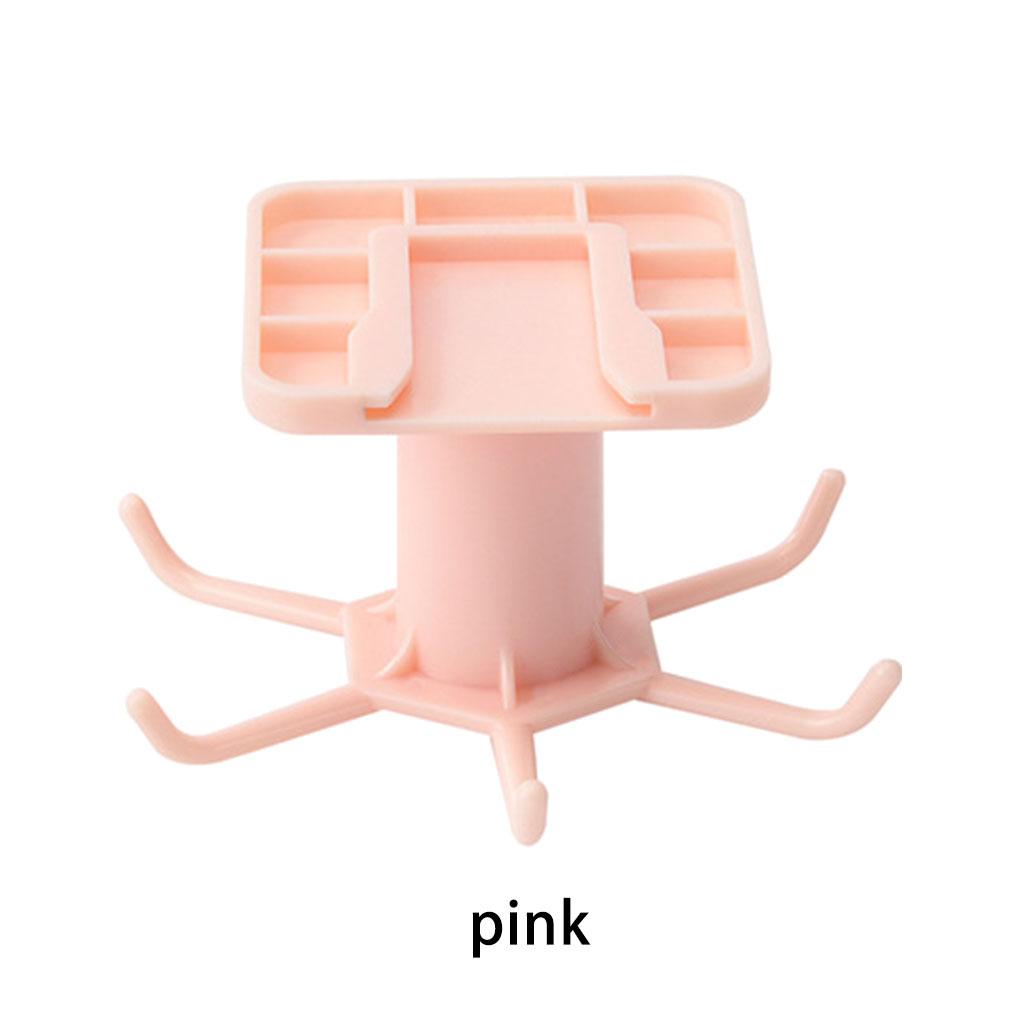 Kitchen Hanger Self-adhesive 360 Degree Rotatable 6 Claw Detachable Cup Cooking Tool Brush Rack Holder Accessories