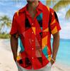 Men's Short Sleeve Geometric Print Shirt, Casual Summer Beach Essential