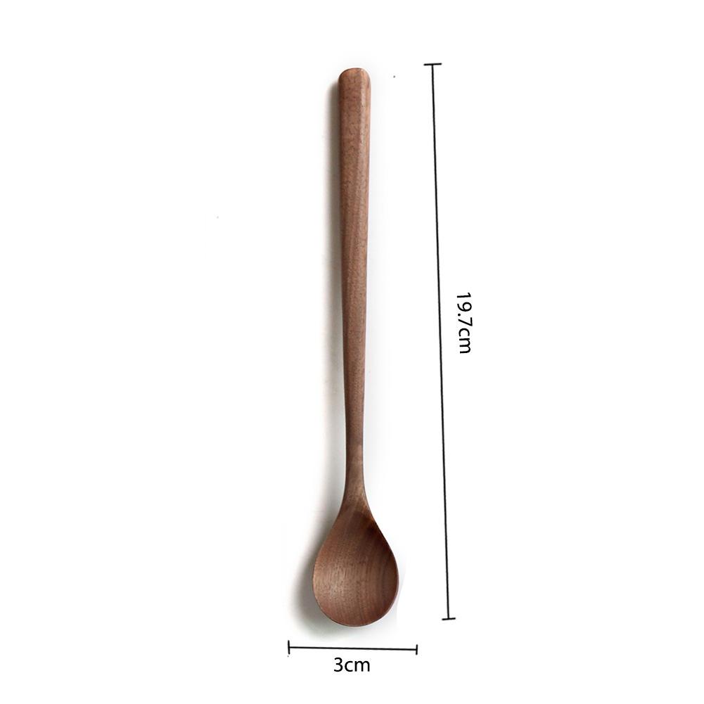 Black Walnut Wooden Spoon Tableware Honey Coffee Soup Spoon