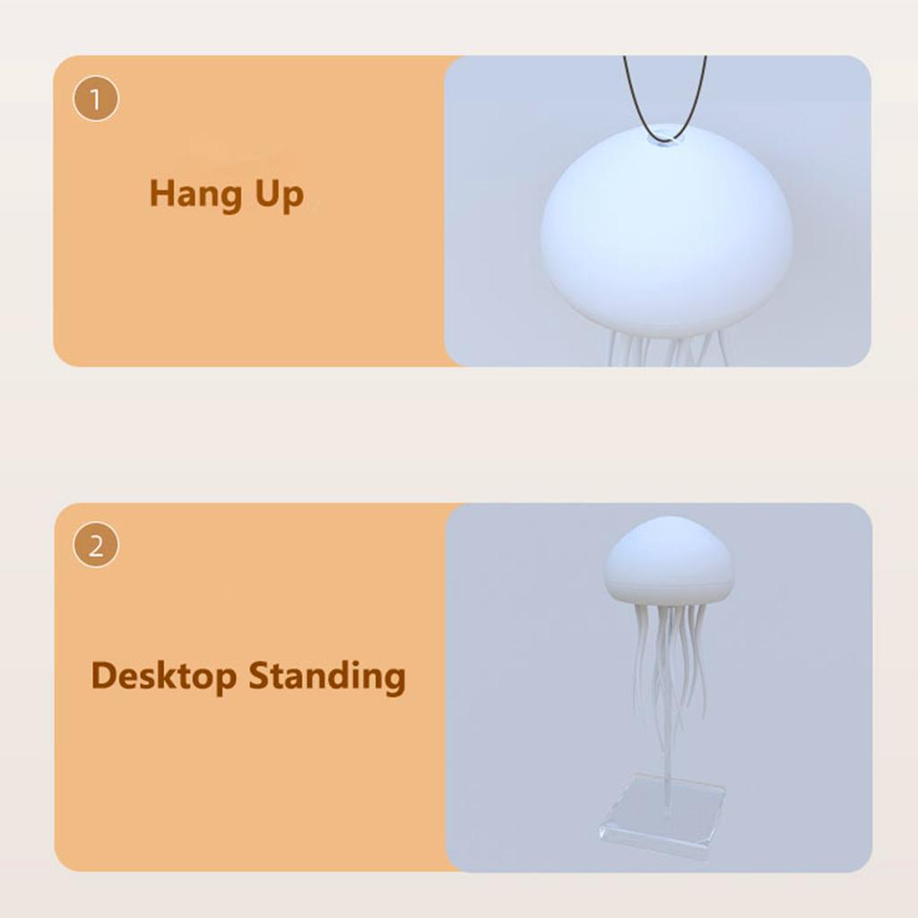LED Jellyfish Lamp with Base Gradient Jelly Fish Light Rechargeable Jellyfish Dancing Leg Light for Bedrooms Living Room
