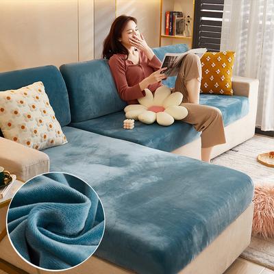 Samt-Sofa-Kissenbezug, Wohnzimmer-Ecksofa-Sitzbezug, 200 g/m², verdickter, elastischer Möbelkissenschutz