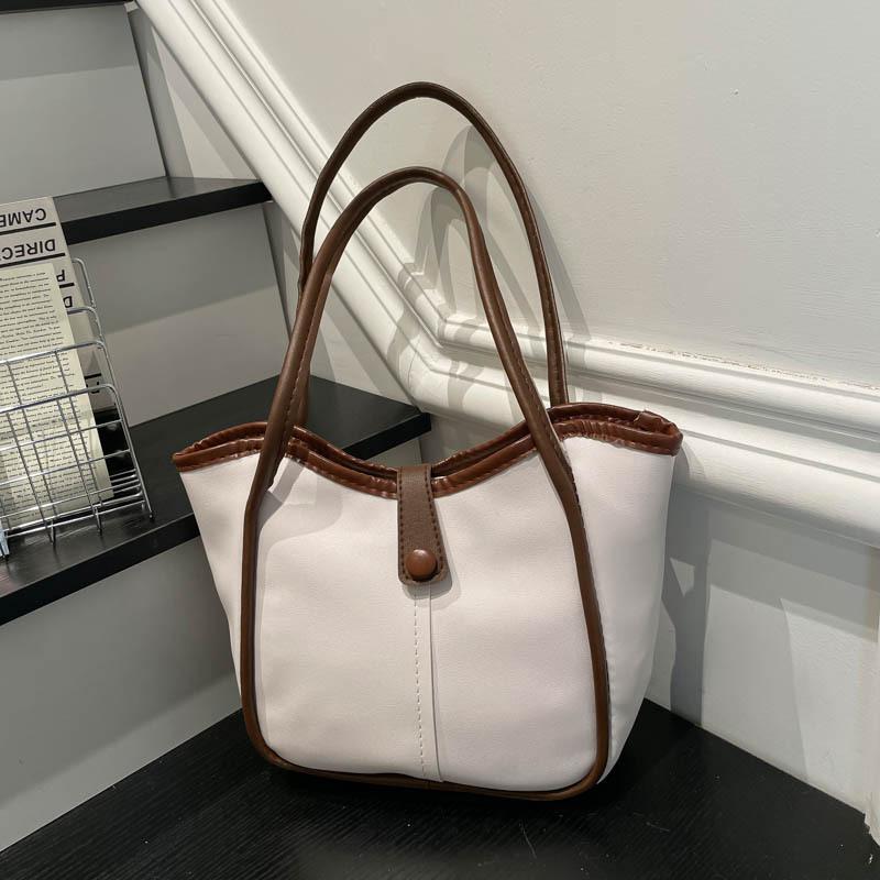 2026 Spring New Vintage Solid Color Large Capacity Tote Hobo Shoulder Top Handle Bag Women Fashi Casual Commuter Handbag