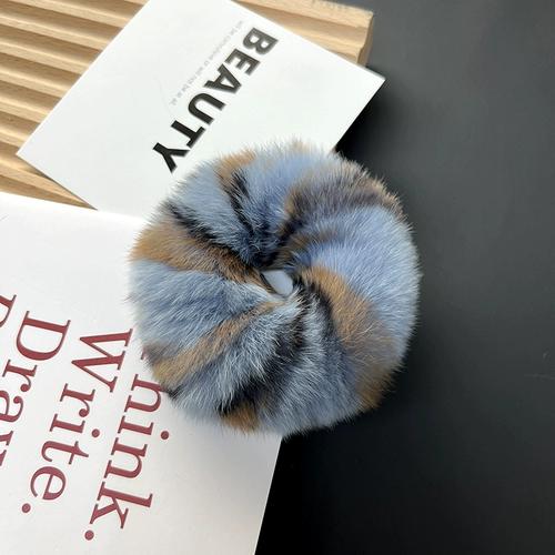 

Корейское простое плюшевое кольцо для волос с толстой кишкой из настоящего кролика-выдры, милая повязка на голову с хвостиком, интернет-знаменитость, головной убор во французском стиле ретро, ​​осень и зима