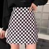 Petite Plaid High-Waist A-Line Skirt: Summer 2024 Hip-Hugging Short Design