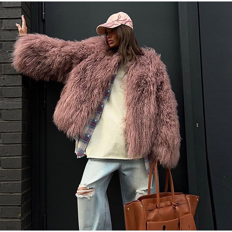 Mantocă ocazională de blană artificială pentru femei, toamnă, iarnă, cu gâtul în formă de O, cu păr lung, cu mâneci întregi, pardesiu gros, pentru femei, îmbrăcăminte exterioară elegantă pentru femeie High Street