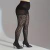 Large Size Leopard Patterned Silk Tights Sheer Pantyhose High Waist Black Control Top Leggings Stockings for Women Gift
