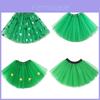 St.patrick's Day Lucky Green Clover Sequin Yarn Short Skirt Hoop Festival Adult